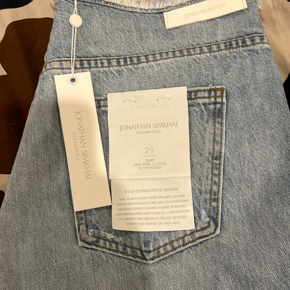 NWT Jonathan Simkhai Standard Zuri Mid Rise Boyfriend Jean. Size 29 - Picture 5 of 5